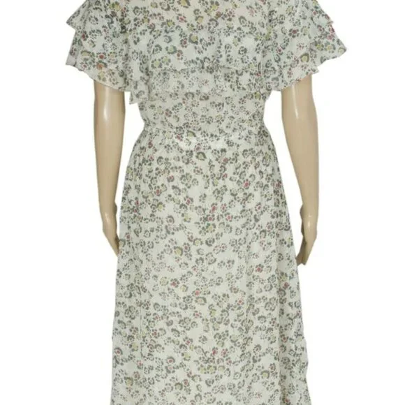 Anthropologie Intropia Vintage Floral Printed Ruffle Tunic Dress XS 34 - Picture 3 of 5